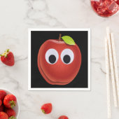 Funny Red Apple mit Googly Eyes Serviette (Beispiel)