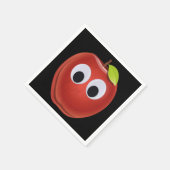 Funny Red Apple mit Googly Eyes Serviette (Ecke)