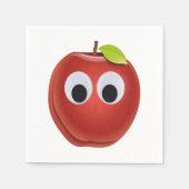 Funny Red Apple mit Googly Eyes Serviette (Vorderseite)