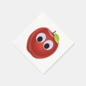 Funny Red Apple mit Googly Eyes Serviette (Ecke)