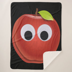 Funny Red Apple mit Googly Eyes Sherpadecke