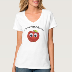 Funny Red Apple mit Googly Eyes T-Shirt