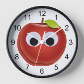 Funny Red Apple mit Googly Eyes Uhr (Vorderseite)