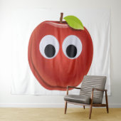 Funny Red Apple mit Googly Eyes Wandteppich (Beispiel (Horizontal))
