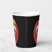 Funny Red Apple with Googly Eyes Pappbecher (Rechts)