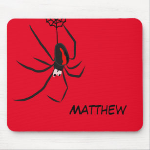 Funny Red Back Spider Persönlicher Name Mousepad