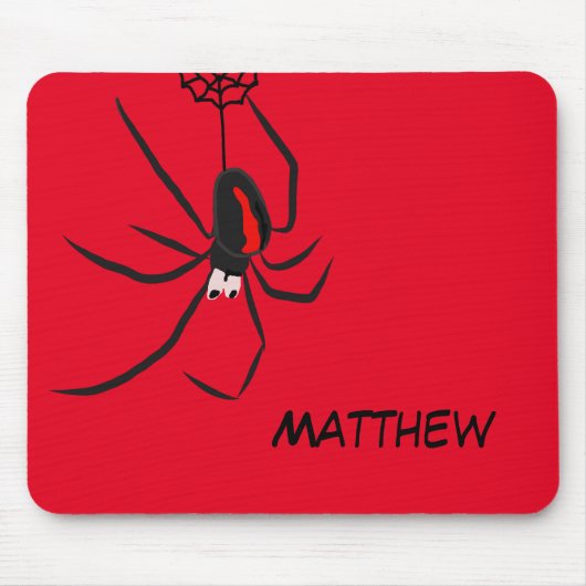 Funny Red Back Spider Persönlicher Name Mousepad (Vorne)
