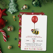 Funny Red Bee Themed Balloon Weihnachts-Party Einladung