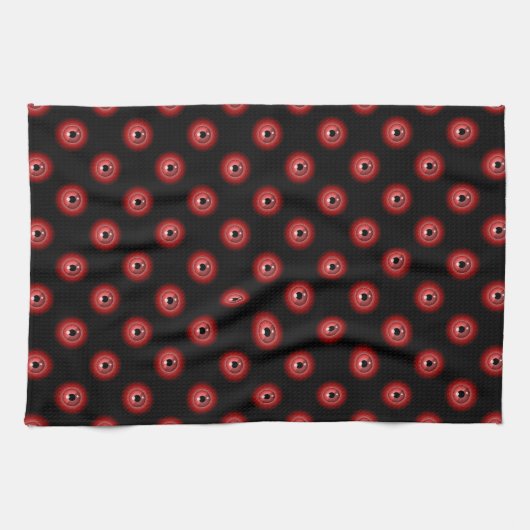Funny Red Black Evil Devil Eye Magic Art Geschirrtuch (Horizontal)