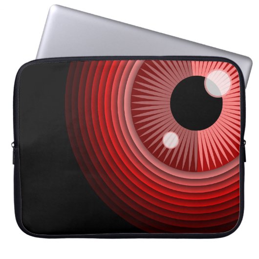 Funny Red Black Evil Devil Eye Magic Art Laptopschutzhülle (Vorderseite)