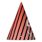 Funny Red Black Stripe Muster 60. Geburtstag Partyhütchen (Links)