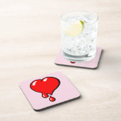Funny Red Bleeding Herz Liberaler Pop Kunst Getränkeuntersetzer (Rechte Seite)