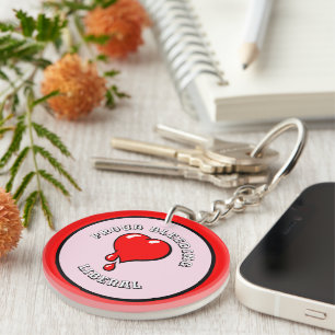 Funny Red Bleeding Herz Liberaler Pop Kunst Schlüsselanhänger