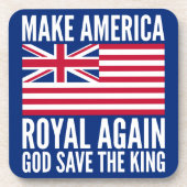 Funny Red Blue Make America Royal wieder Art Getränkeuntersetzer (Vorderseite)