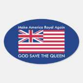 Funny Red Blue Make America Royal wieder Art Ovaler Aufkleber (Vorderseite)