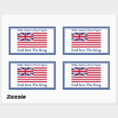 Funny Red Blue Make America Royal wieder Art Rechteckiger Aufkleber (Blatt)