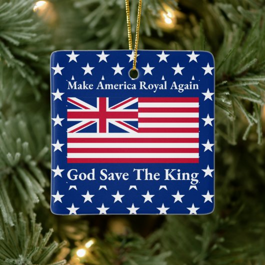Funny Red Blue Make America Royal wieder Flagge Keramikornament (Baum)