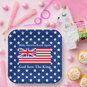 Funny Red Blue Make America Royal wieder Flagge Pappteller