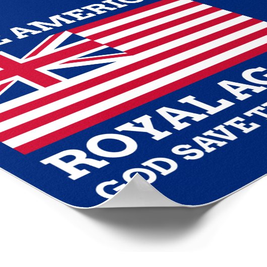 Funny Red Blue Make America Royal wieder Flagge Poster (Ecke)