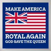 Funny Red Blue Make America Royal wieder Flagge Poster (Vorne)
