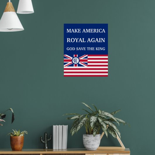 Funny Red Blue Make America Royal wieder Flagge Poster (Wohnzimmer 1)