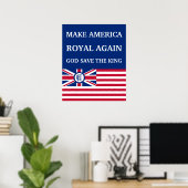 Funny Red Blue Make America Royal wieder Flagge Poster (Heimbüro)
