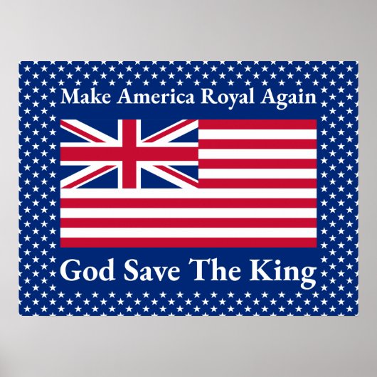 Funny Red Blue Make America Royal wieder Flagge Poster (Vorne)