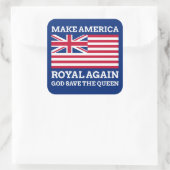 Funny Red Blue Make America Royal wieder Flagge Quadratischer Aufkleber (Tasche)
