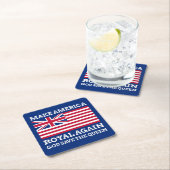 Funny Red Blue Make America Royal wieder Flagge Rechteckiger Pappuntersetzer (Vor Ort)