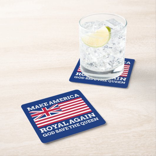 Funny Red Blue Make America Royal wieder Flagge Rechteckiger Pappuntersetzer (Vor Ort)