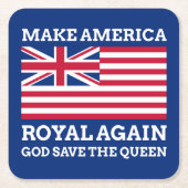 Funny Red Blue Make America Royal wieder Flagge Rechteckiger Pappuntersetzer (Vorderseite)