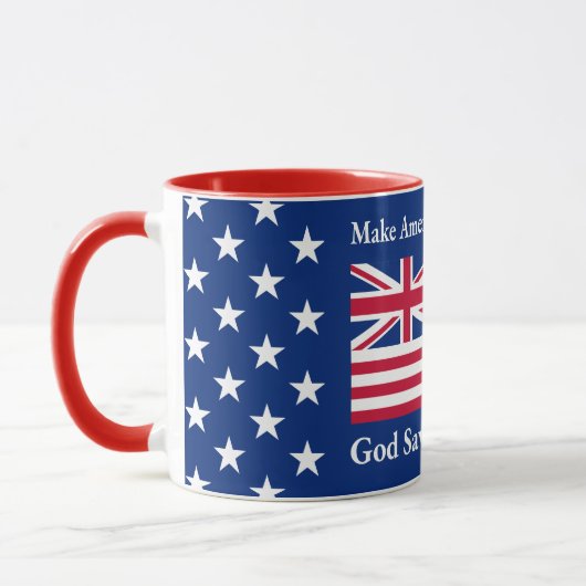 Funny Red Blue Make America Royal wieder Flagge Tasse (Links)