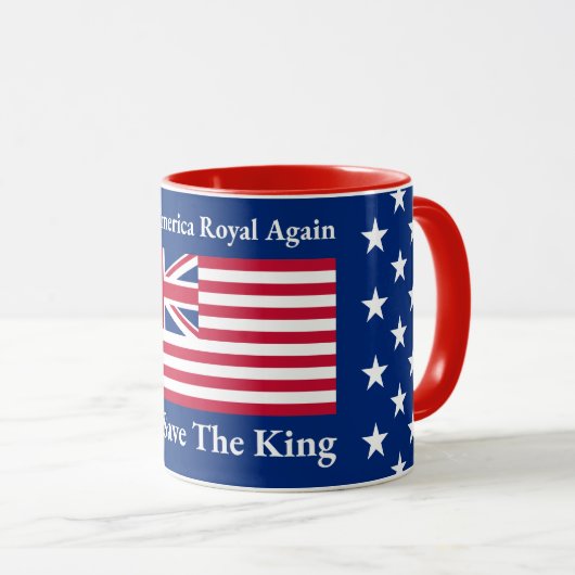 Funny Red Blue Make America Royal wieder Flagge Tasse (VorderseiteRechts)