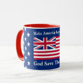 Funny Red Blue Make America Royal wieder Flagge Tasse (Vorderseite Links)