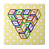 Funny Red Blue Yellow Green Toy Blocks Art Fliese (Vorderseite)