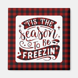 Funny Red Buffalo Kariert Dies ist die Weihnachtsz Magnet