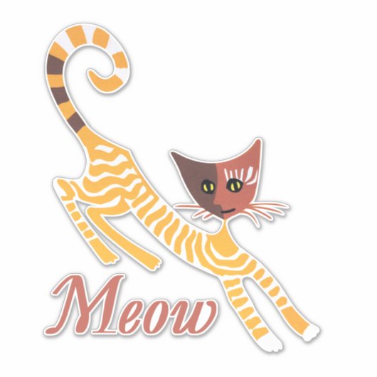 Funny Red Cat Aufkleber (Vorderseite)