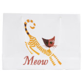 Funny Red Cat Große Geschenktüte (Rückseite)