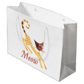 Funny Red Cat Große Geschenktüte (Rückseite Schrägansicht)