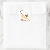 Funny Red Cat Quadratischer Aufkleber (Tasche)