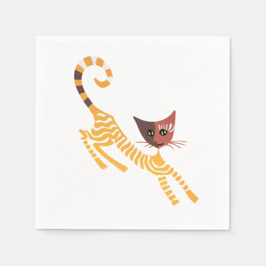Funny Red Cat Serviette (Vorderseite)