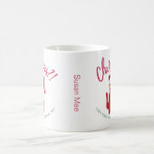 Funny Red Christmas Cat Illustration Kaffeetasse (Mittel)