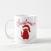 Funny Red Christmas Cat Illustration Kaffeetasse (Links)