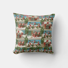 FUNNY RED CHRISTMAS ELVES, HOLLYBERRIES, MISTLETOS KISSEN