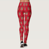 Funny Red Christmas Leggings mit niedlichen Rentie (Rückseite)