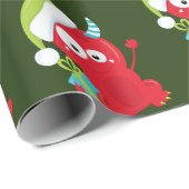 Funny Red Christmas Monster Kids Holiday Geschenkpapier (Rolleneckpunkt)