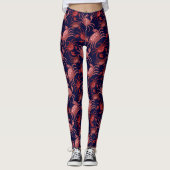 Funny Red Crab, Crawfish Nautic Ocean Leggings (Vorderseite)