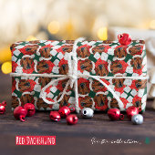 Funny Red Dackel Christmas Pattern Geschenkpapier