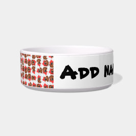 Funny Red Dackel Name Christmas Pattern Napf