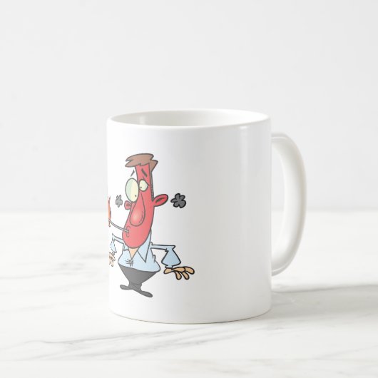 Funny Red Face Man with Thermometer Fever Kaffeetasse (VorderseiteRechts)